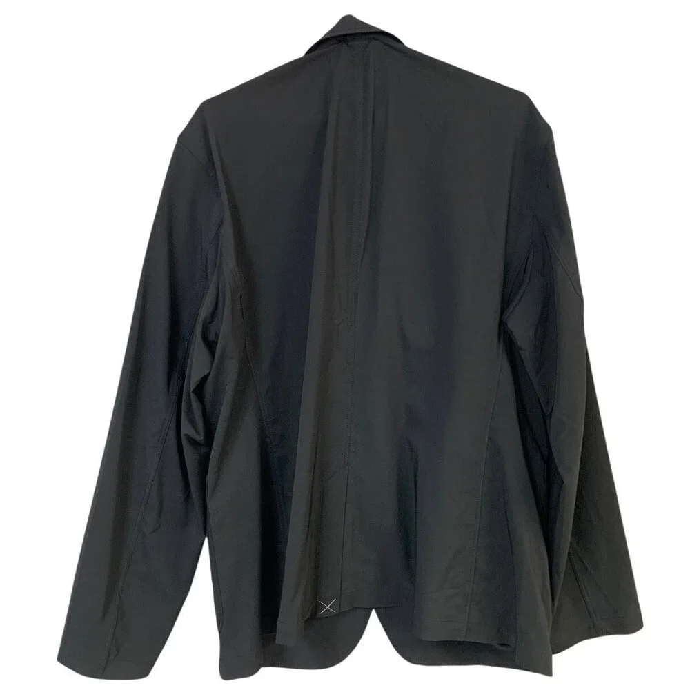 New Eddie Bauer Mens Size 44 Black Button Front Get Away Travel Blazer w Pockets